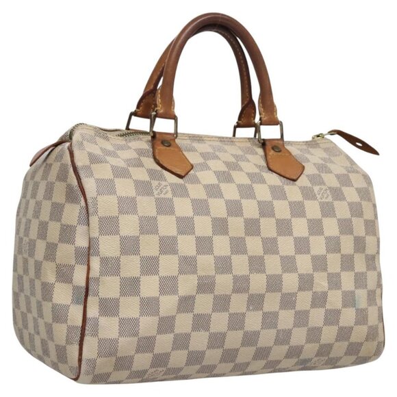 LOUIS VUITTON Damier Azur Speedy Bandouliere 30 Hand Bag 2way N41052 Auth EC806 - Picture 1 of 16